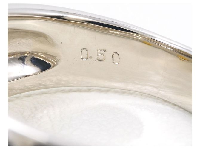 Autre Marque Ehering aus 18K Gelbgold und Platin mit Diamant Golden - Ansicht 6