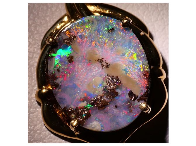 Autre Marque Collana in oro giallo 18K con opale D'oro - vista 2