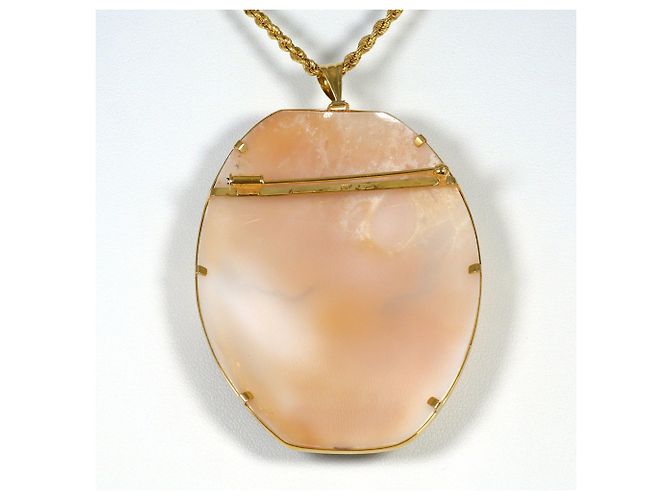 Autre Marque Collar de oro amarillo 18K con diseño de camafeo de concha Dorado - vista 3