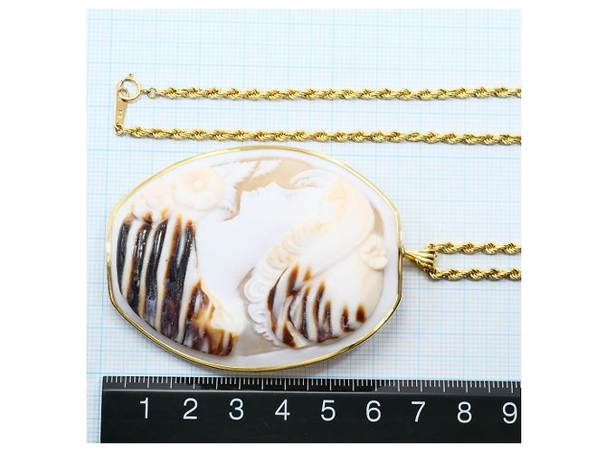 Autre Marque Collar de oro amarillo 18K con diseño de camafeo de concha Dorado - vista 5