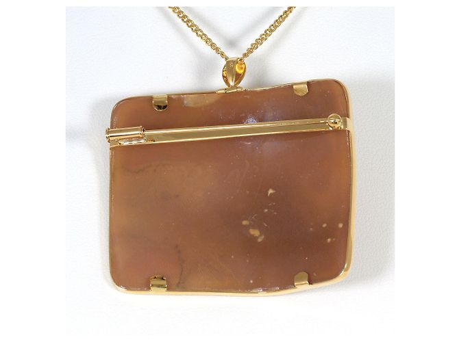 Autre Marque Collar de oro amarillo 18K con camafeo de concha Dorado - vista 3