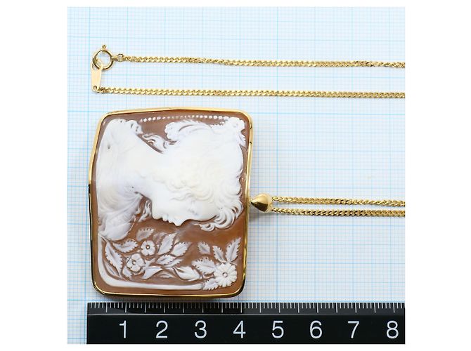Autre Marque Collar de oro amarillo 18K con camafeo de concha Dorado - vista 5