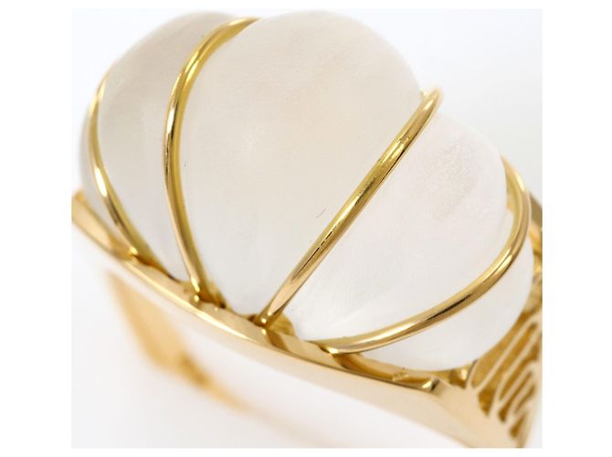 Autre Marque Anello a fascia in oro giallo 18K con quarzo D'oro - vista 2