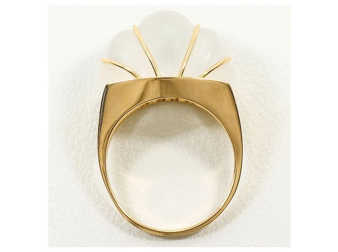 Autre Marque Anello a fascia in oro giallo 18K con quarzo D'oro - vista 3