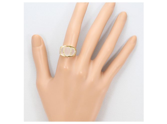 Autre Marque Anello a fascia in oro giallo 18K con quarzo D'oro - vista 6