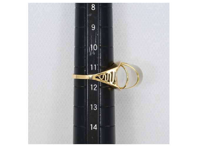 Autre Marque Anello a fascia in oro giallo 18K con quarzo D'oro - vista 7
