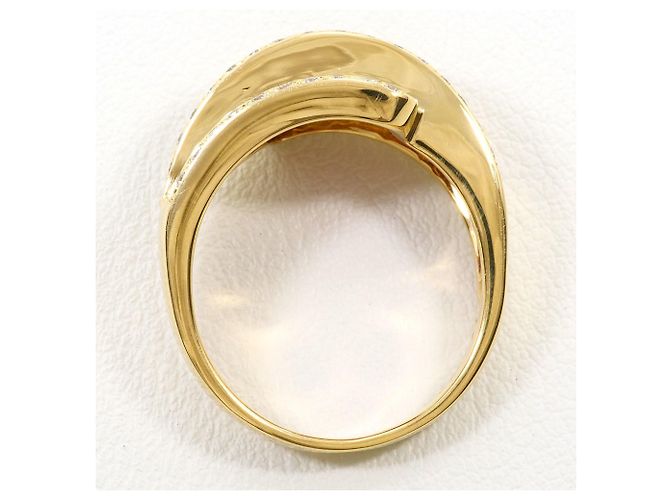 Autre Marque Anello a fascia elegante in oro giallo 18K con rubino e diamante D'oro - vista 3