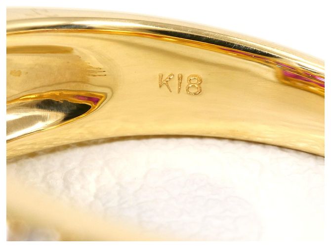 Autre Marque Anello a fascia elegante in oro giallo 18K con rubino e diamante D'oro - vista 5