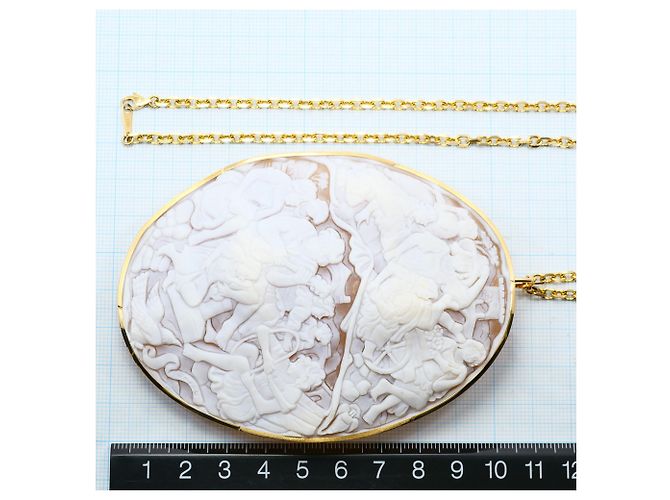 Autre Marque Collana con Cameo in Conchiglia in Oro Giallo 18K D'oro - vista 5