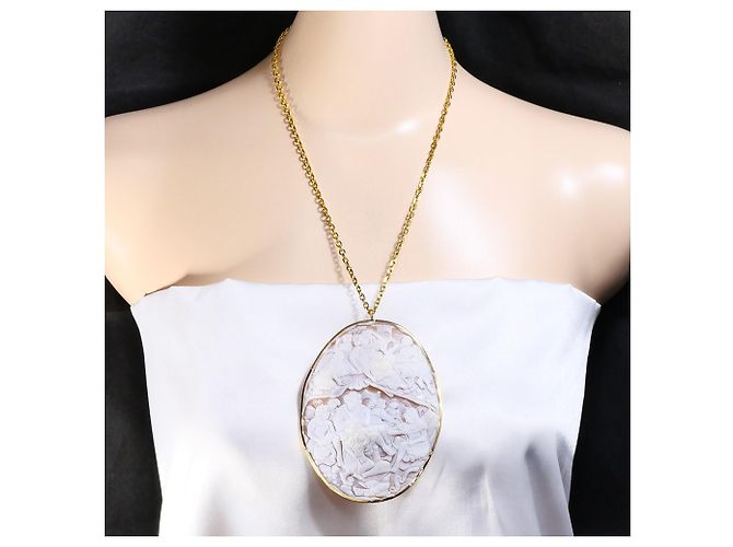 Autre Marque Collana con Cameo in Conchiglia in Oro Giallo 18K D'oro - vista 6