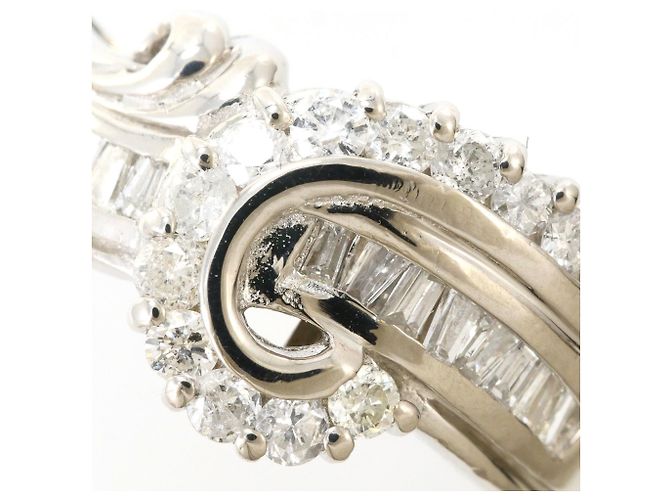 Autre Marque Platin-Ehering mit Diamant - Ansicht 2
