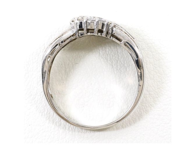Autre Marque Platin-Ehering mit Diamant - Ansicht 3