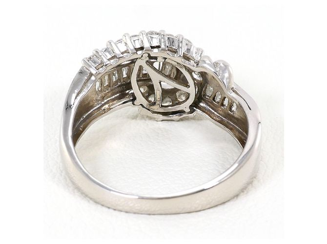 Autre Marque Platin-Ehering mit Diamant - Ansicht 4