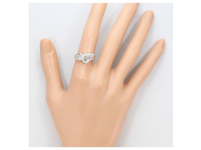 Autre Marque Platin-Ehering mit Diamant - Ansicht 7