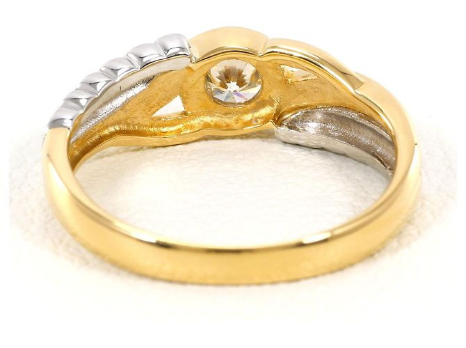 Autre Marque Ehering aus 18K Platin und Gelbgold mit Diamant Golden - Ansicht 4