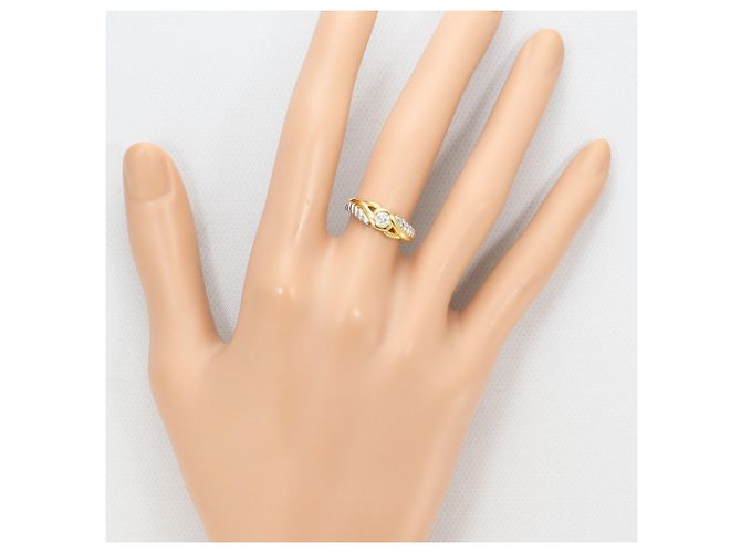 Autre Marque Ehering aus 18K Platin und Gelbgold mit Diamant Golden - Ansicht 7
