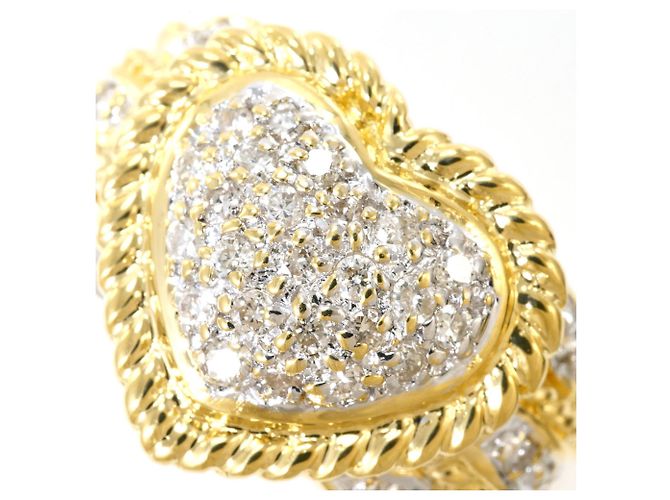 Autre Marque Goldbandring 18K mit Diamant Weiß Golden - Ansicht 2
