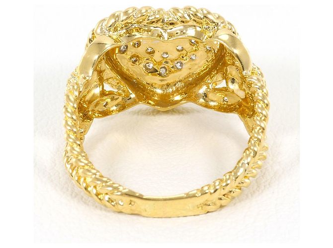 Autre Marque Goldbandring 18K mit Diamant Weiß Golden - Ansicht 4