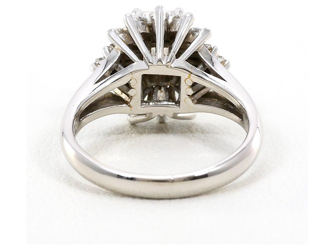 Autre Marque Platin-Ehering mit Diamanten - Ansicht 4