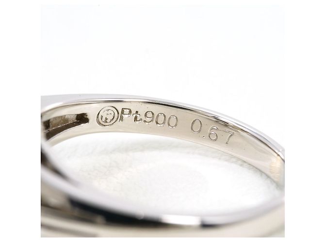 Autre Marque Platin-Ehering mit Diamanten - Ansicht 5