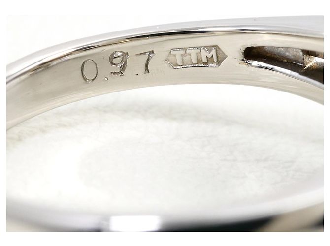 Autre Marque Platin-Ehering mit Diamanten - Ansicht 6