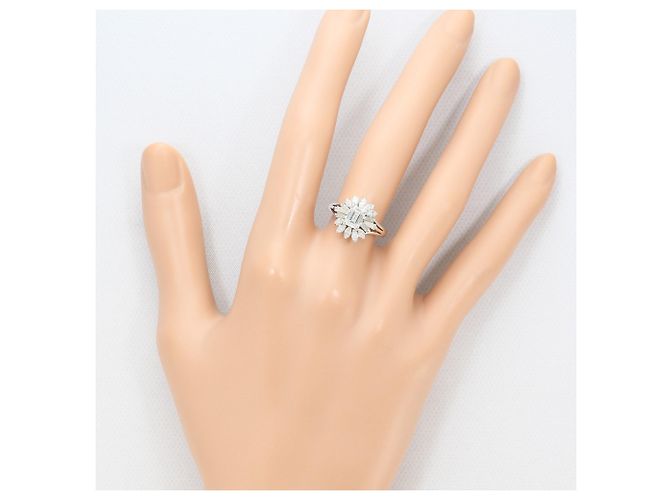 Autre Marque Platin-Ehering mit Diamanten - Ansicht 7
