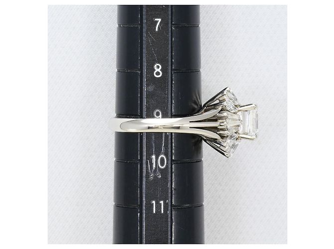 Autre Marque Platin-Ehering mit Diamanten - Ansicht 8