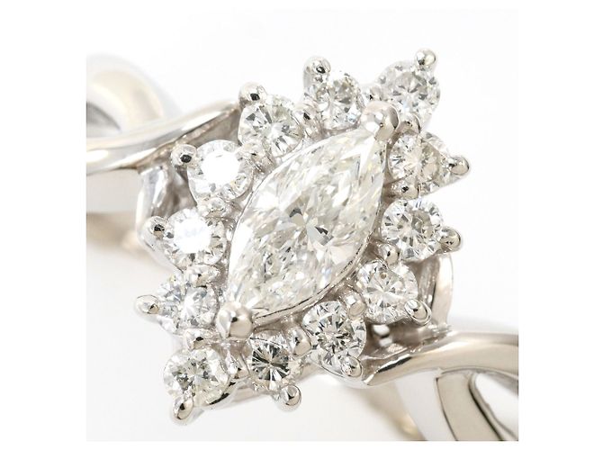 Autre Marque Platin-Ring mit Diamant - Ansicht 2