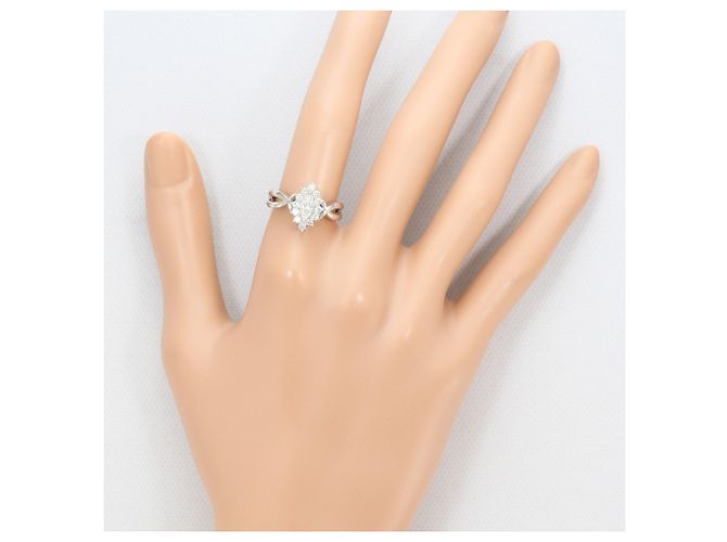 Autre Marque Platin-Ring mit Diamant - Ansicht 7