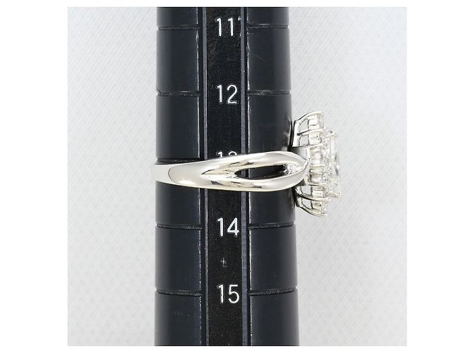 Autre Marque Platin-Ring mit Diamant - Ansicht 8
