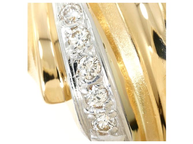Autre Marque Anello fede in platino PT900 e oro giallo 18K con diamanti D'oro - vista 2