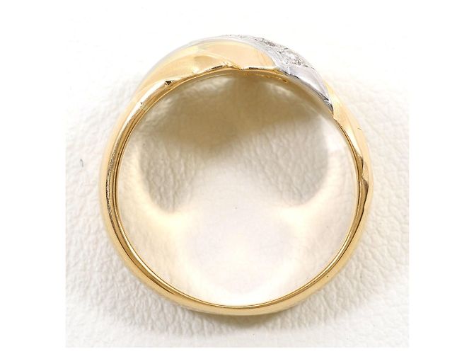 Autre Marque Anello fede in platino PT900 e oro giallo 18K con diamanti D'oro - vista 3