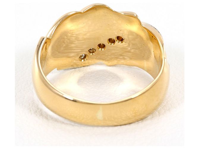 Autre Marque Anello fede in platino PT900 e oro giallo 18K con diamanti D'oro - vista 4