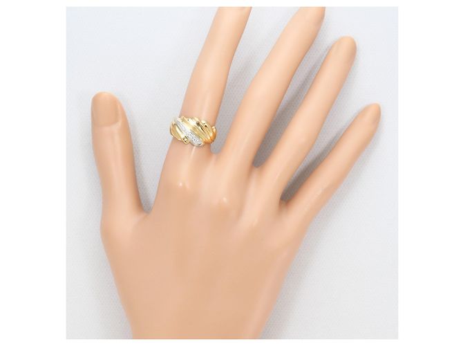 Autre Marque Anello fede in platino PT900 e oro giallo 18K con diamanti D'oro - vista 6