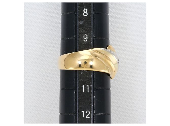 Autre Marque Anello fede in platino PT900 e oro giallo 18K con diamanti D'oro - vista 7