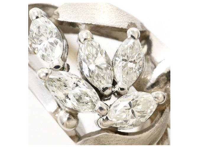 Autre Marque Platin-Ehering mit Diamant - Ansicht 2