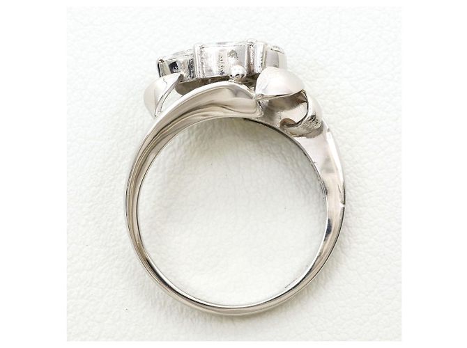 Autre Marque Platin-Ehering mit Diamant - Ansicht 3