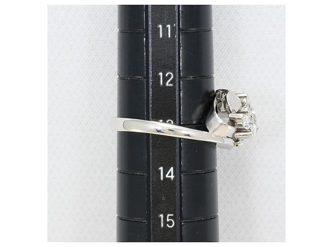 Autre Marque Platin-Ehering mit Diamant - Ansicht 8