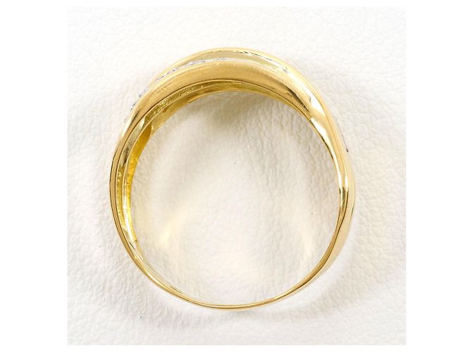 Autre Marque Ehering aus 18K Gelbgold und Platin mit Diamant Golden - Ansicht 3