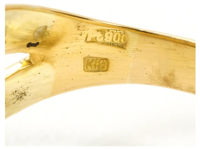 Autre Marque Ehering aus 18K Gelbgold und Platin mit Diamant Golden - Ansicht 5