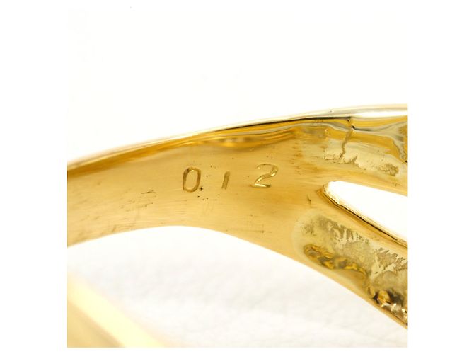 Autre Marque Ehering aus 18K Gelbgold und Platin mit Diamant Golden - Ansicht 6