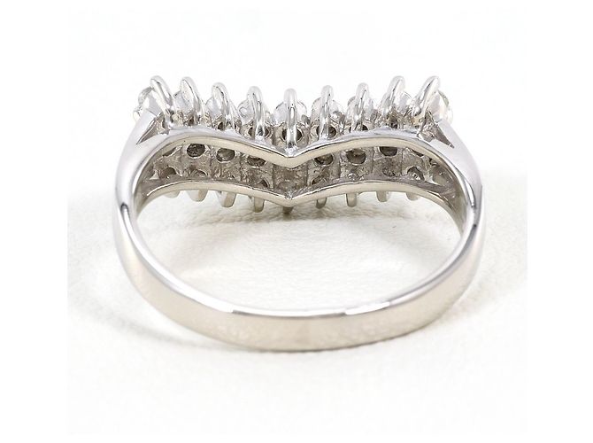 Autre Marque Platin-Bandring mit Diamant - Ansicht 4