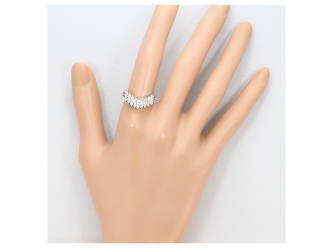 Autre Marque Platin-Bandring mit Diamant - Ansicht 7