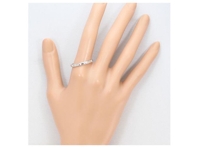 Autre Marque Bague alliance élégante en or blanc 18K avec diamants Doré - vue 6