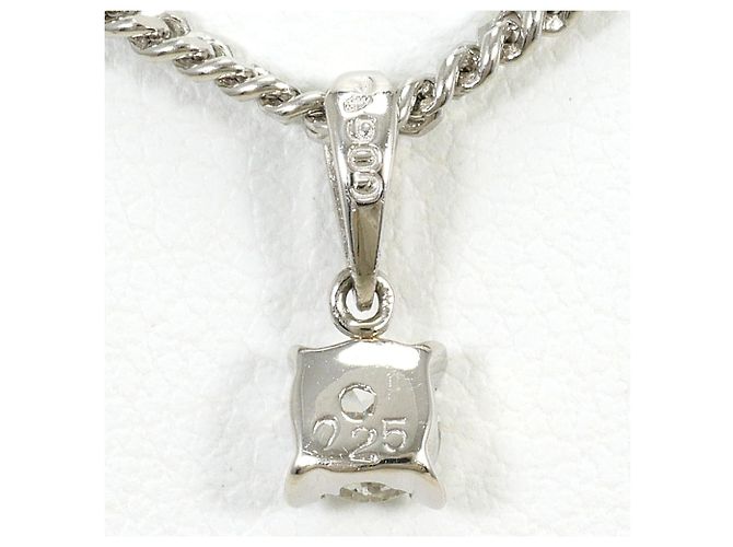 Autre Marque Platinhalskette mit Diamant - Ansicht 3