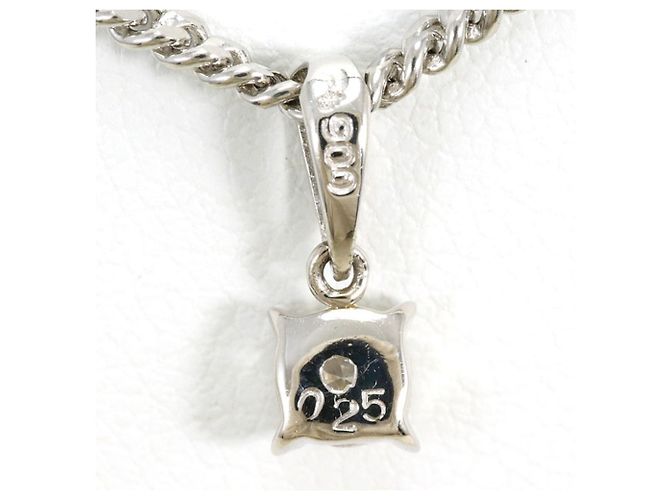 Autre Marque Platinhalskette mit Diamant - Ansicht 4