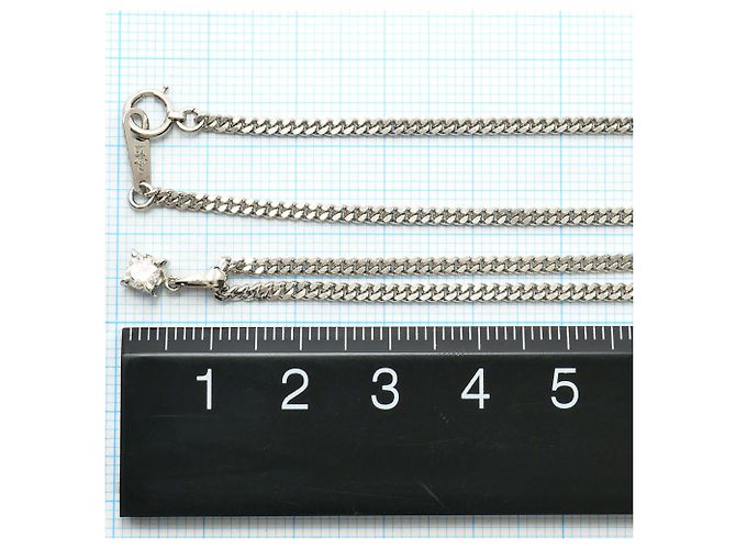 Autre Marque Platinhalskette mit Diamant - Ansicht 5