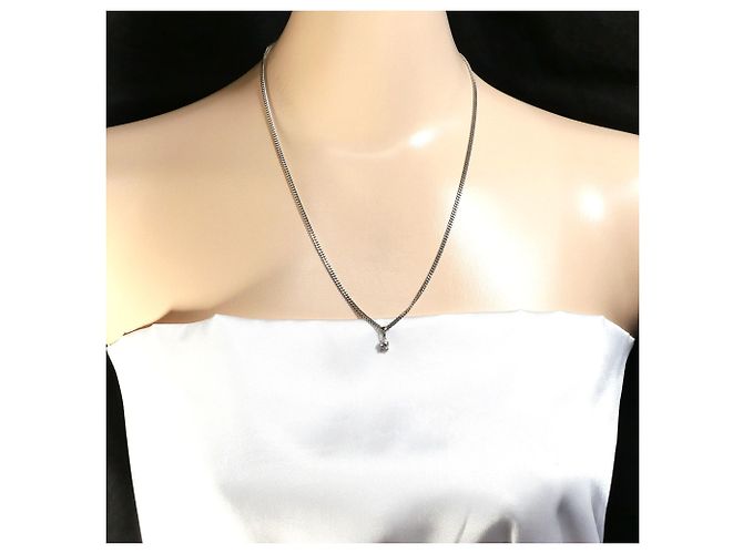 Autre Marque Platinhalskette mit Diamant - Ansicht 6