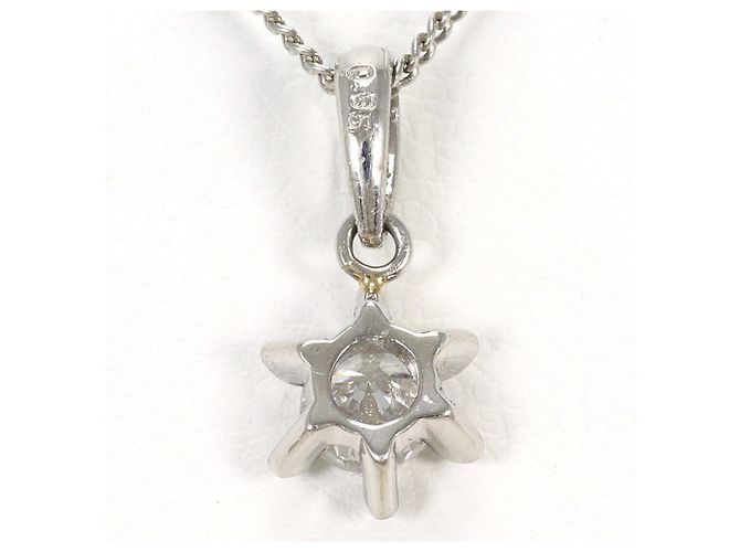 Autre Marque Platin-Halskette PT900 / PT850 mit Diamant - Ansicht 3