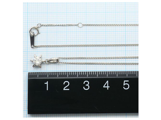 Autre Marque Platin-Halskette PT900 / PT850 mit Diamant - Ansicht 5